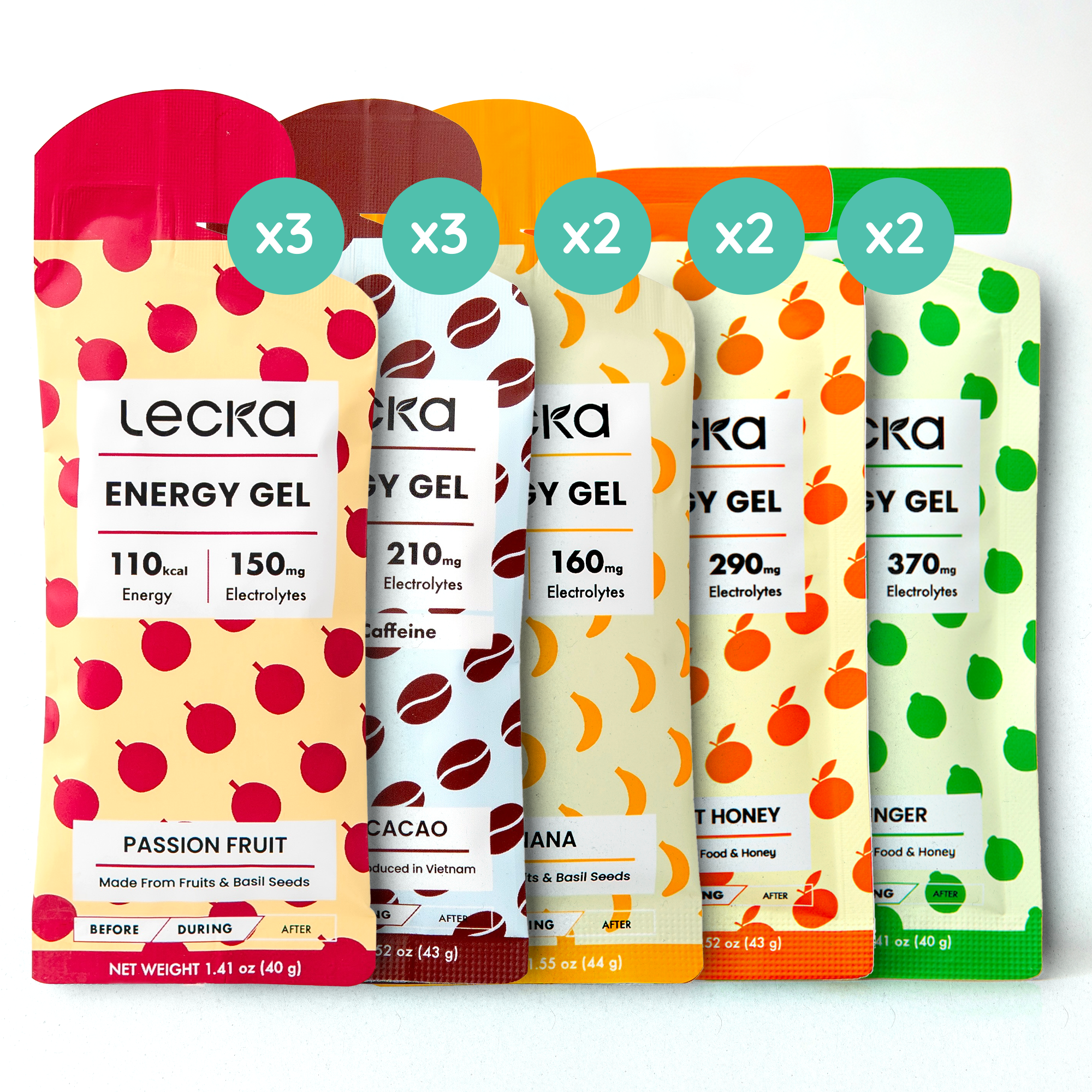 Lecka Energie Gel Variety Pack (5 Sorten)