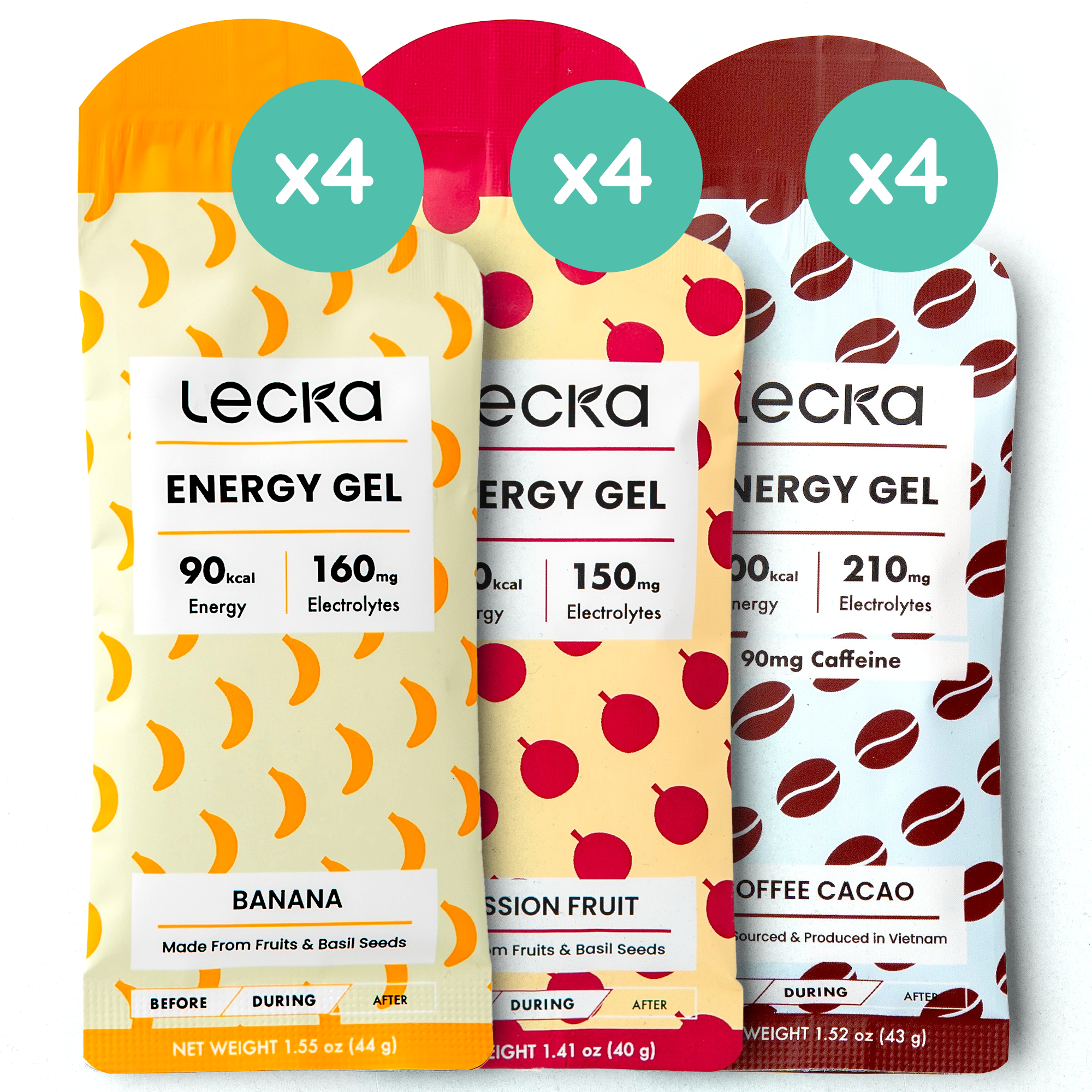 Lecka Energie Gel Variety Pack (3 Sorten)