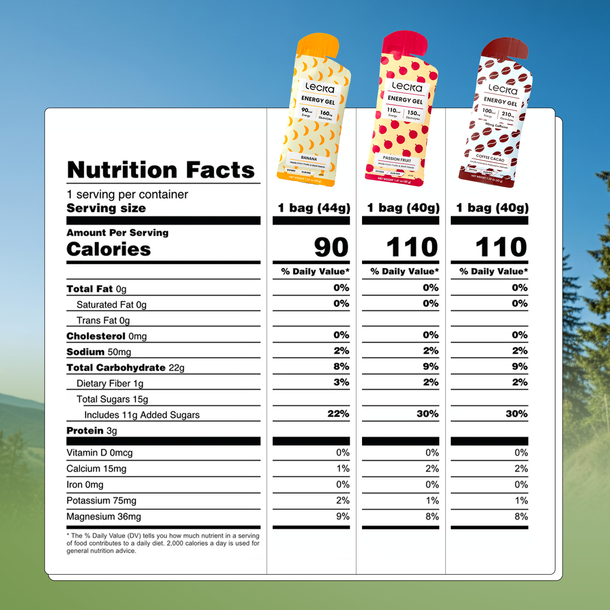Lecka Energie Gel Variety Pack (3 Sorten)
